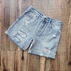 Blank Paige Distressed Denim Mom Shorts